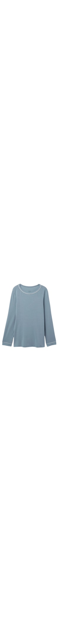 Blusa De Manga Comprida Em Modal - Azul