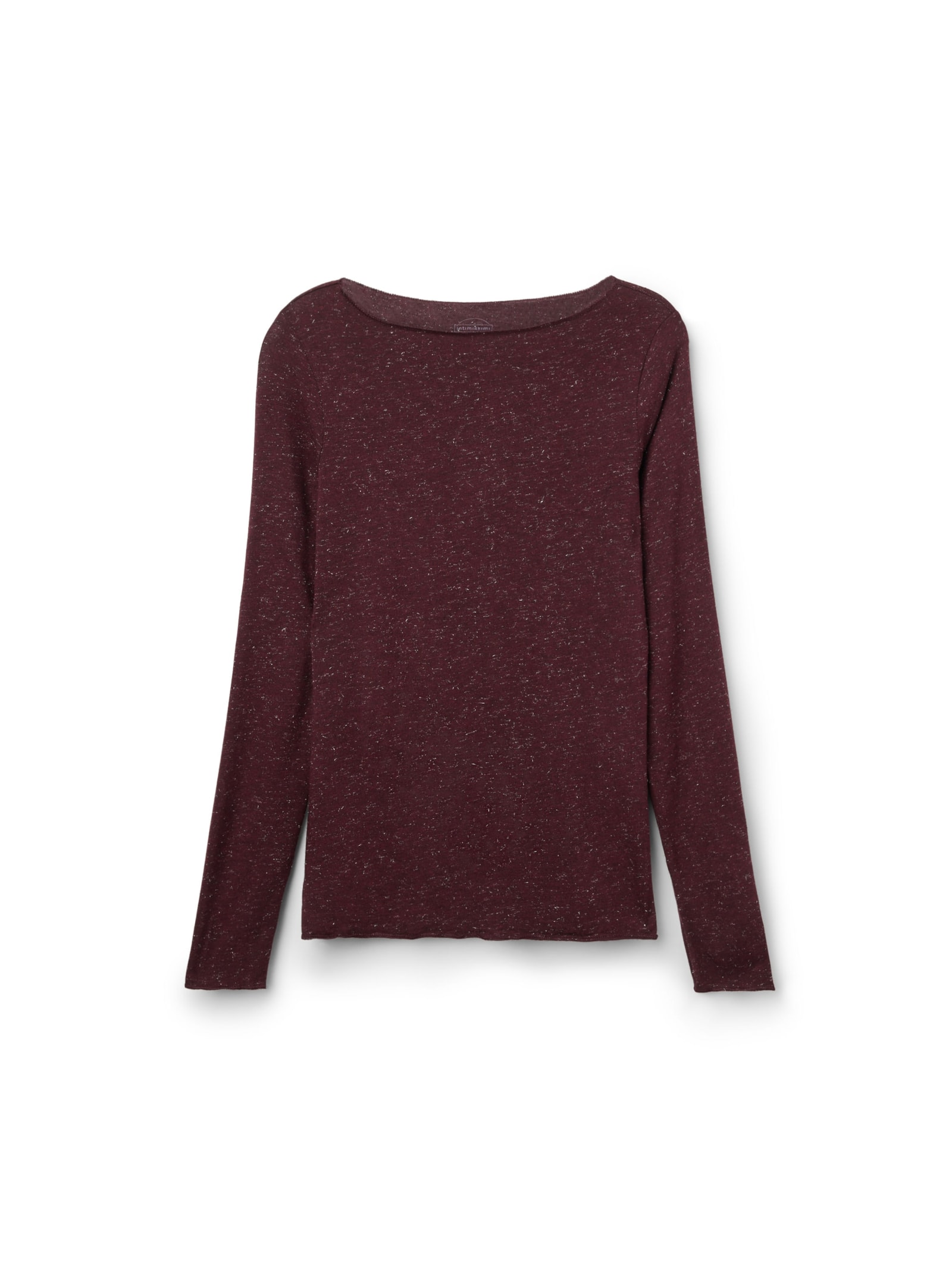 Blusa De Manga Comprida Em Modal Com Cashmere Lamê Bordô Intimissimi