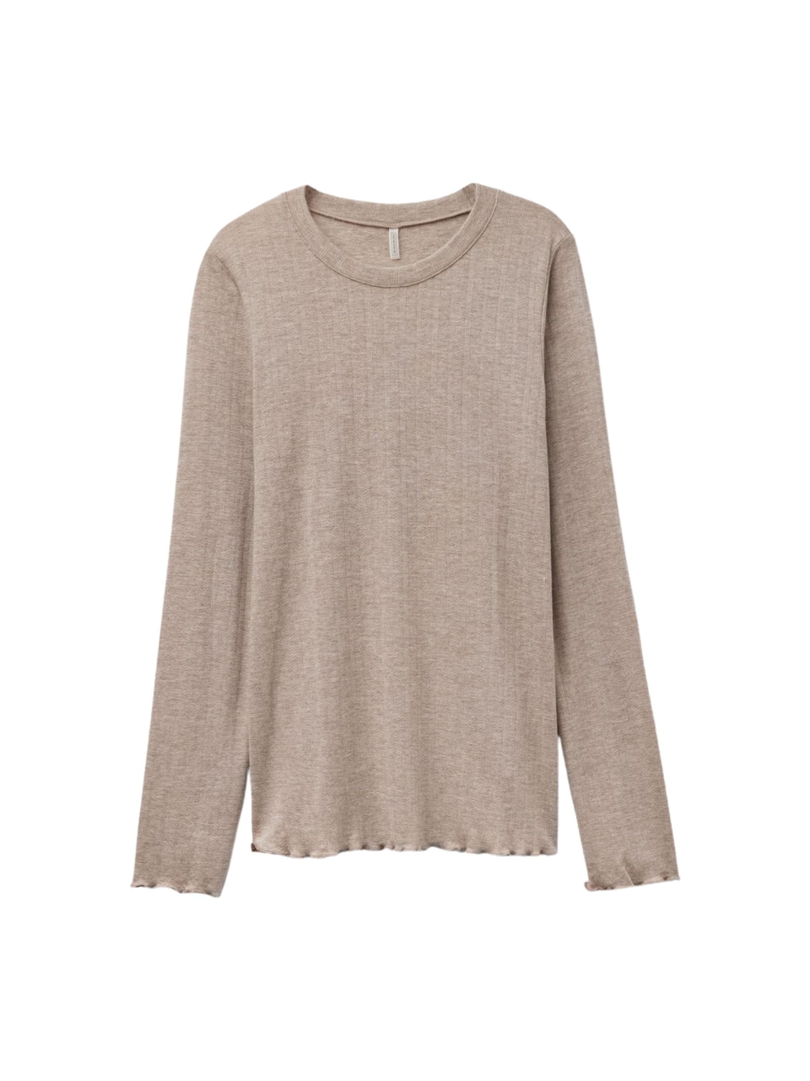Blusa De Manga Comprida Em Modal Com Cashmere Luxury Softness Marrom Intimissimi