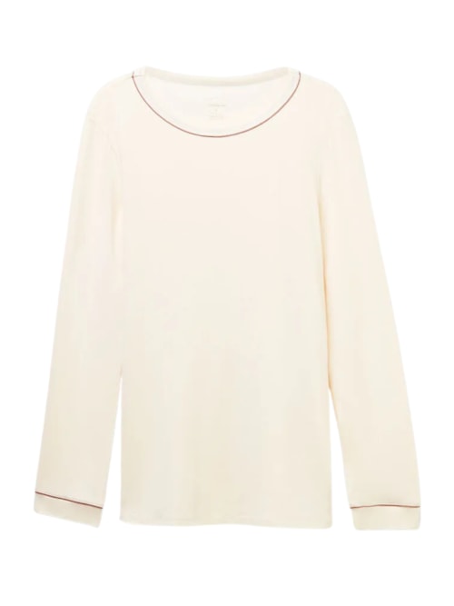 Blusa De Manga Comprida Em Modal – Off-White