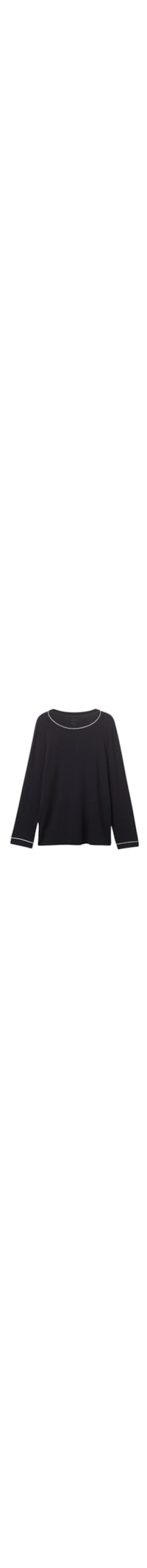 Blusa De Manga Comprida Em Modal - Preto