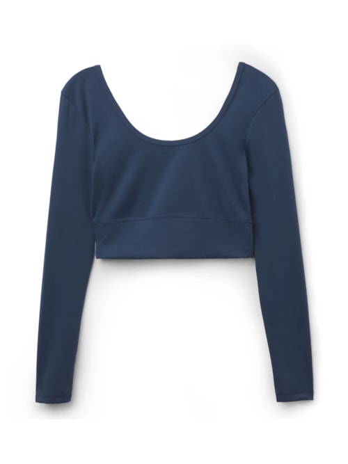 Blusa De Manga Comprida Soft Touch – Azul