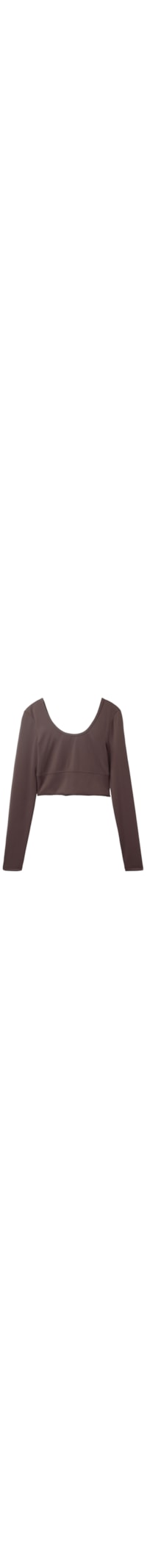 Blusa De Manga Comprida Soft Touch - Marrom