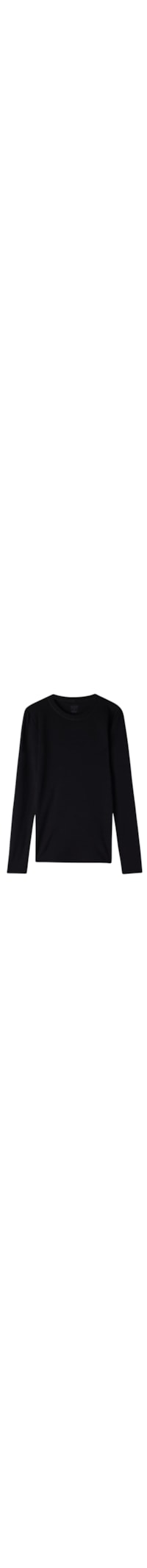Blusa De Manga Comprida Wool & Cotton - Preto