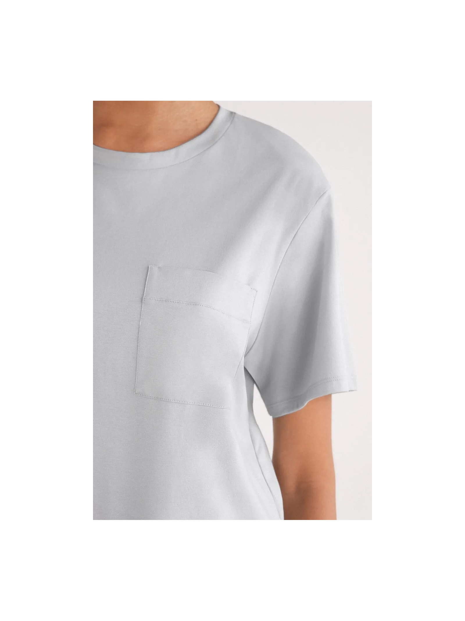 Blusa De Manga Curta Em Algodão Elevated Cotton Cinza Intimissimi