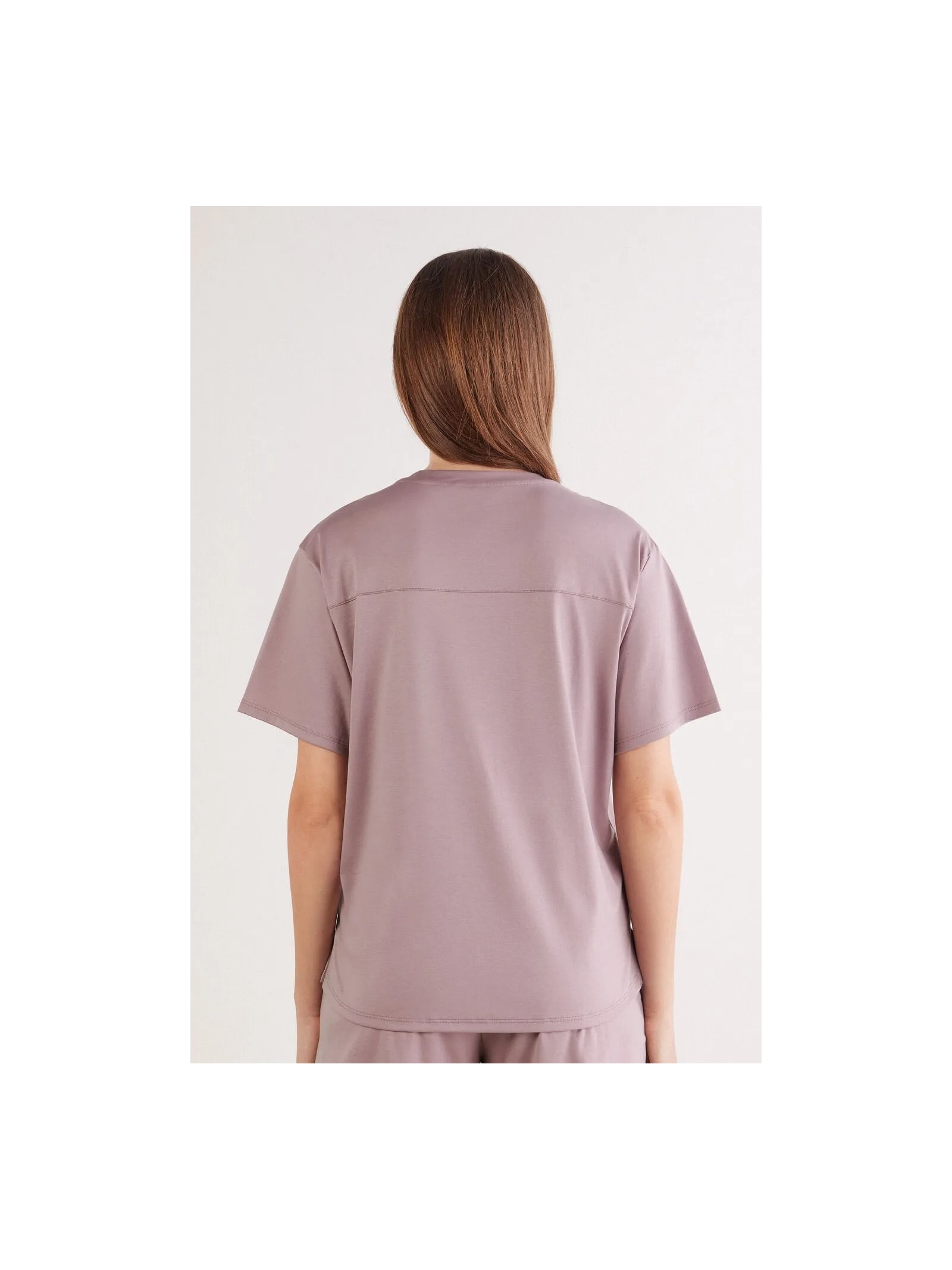 Blusa De Manga Curta Em Algodão Elevated Cotton Roxo Intimissimi