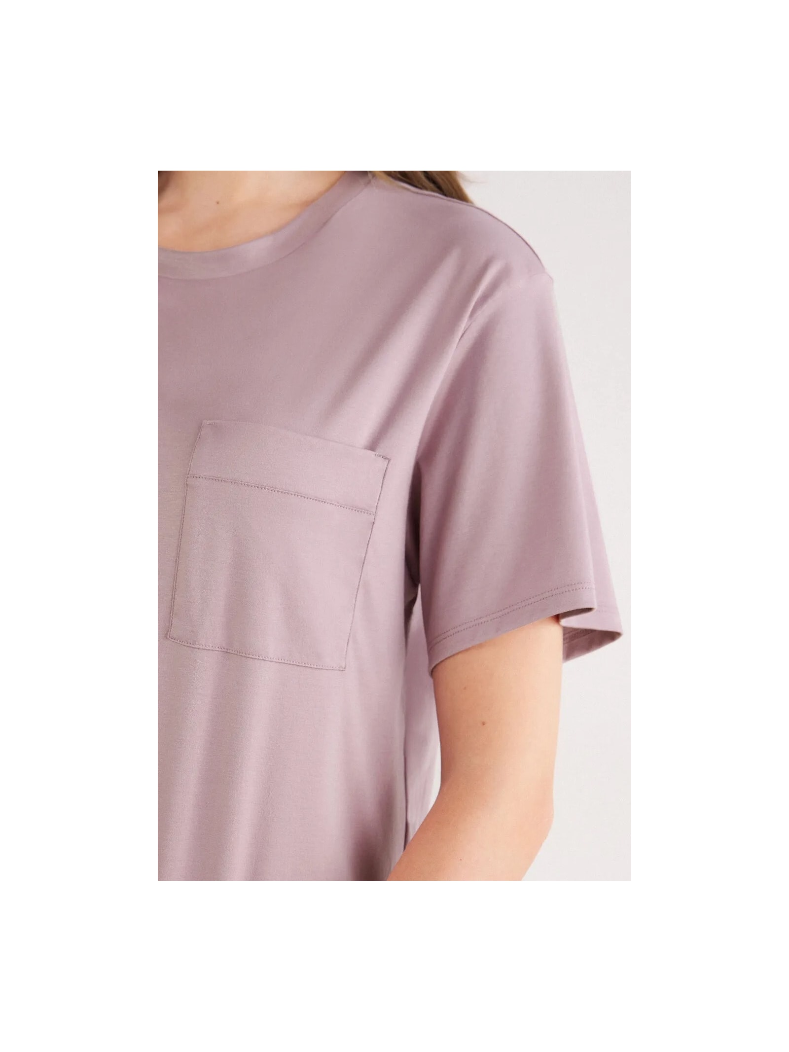 Blusa De Manga Curta Em Algodão Elevated Cotton Roxo Intimissimi