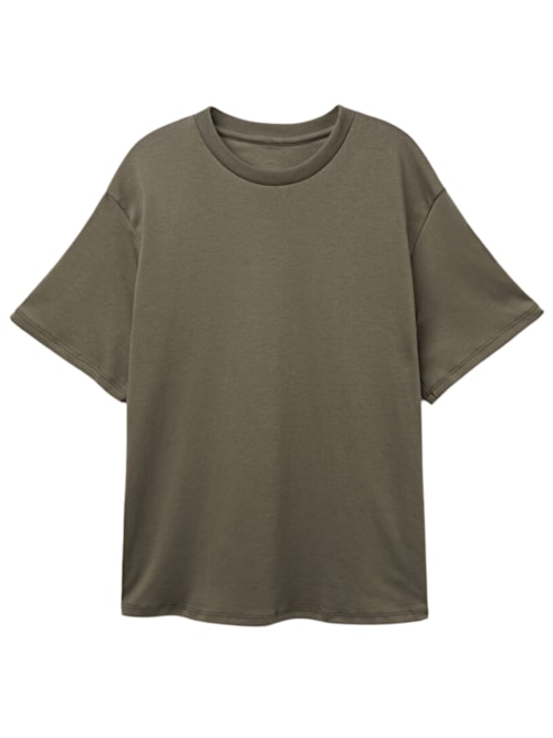 Blusa De Manga Curta Em Algodão – Marrom