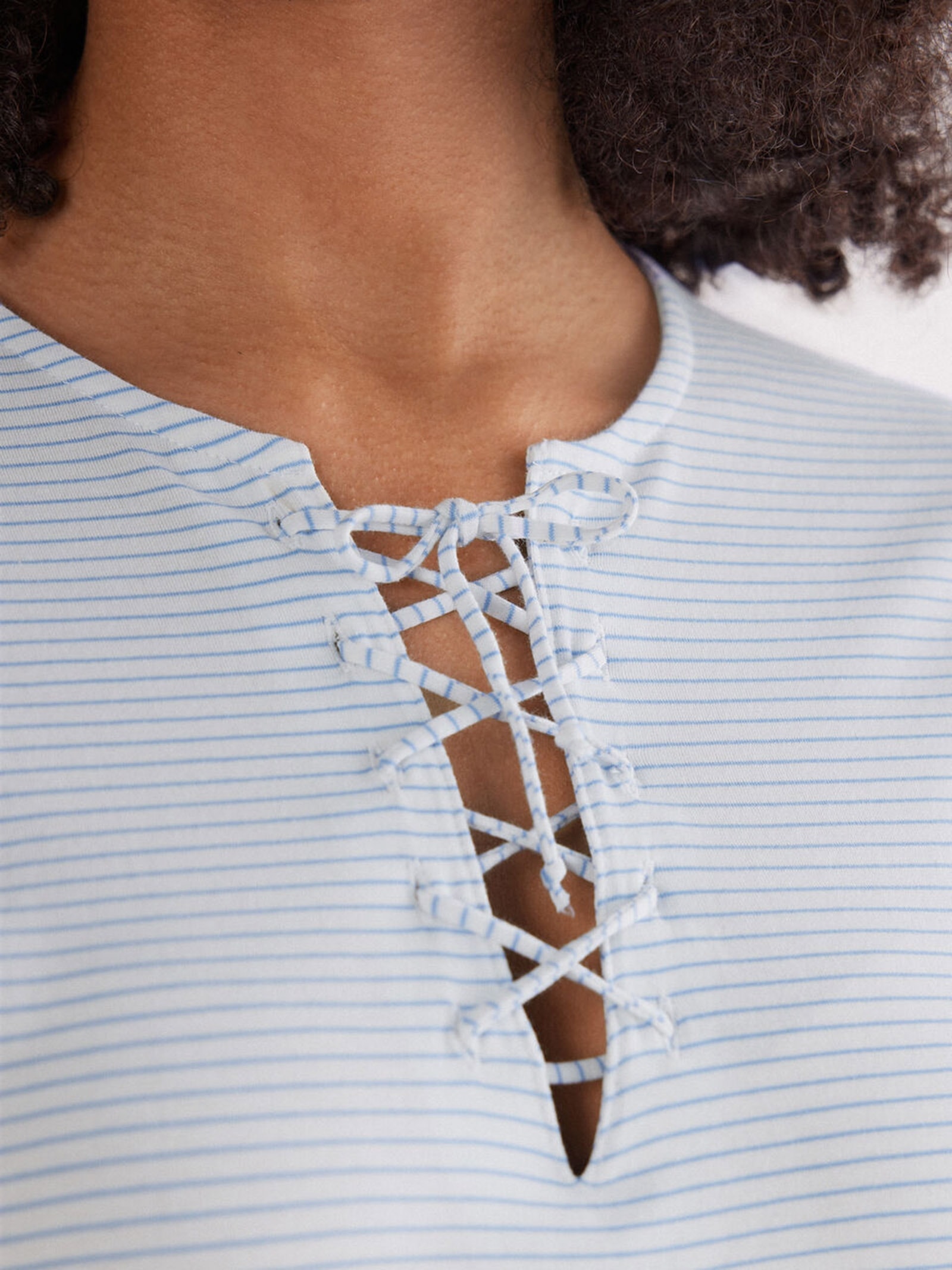 Blusa De Manga Curta Em Algodão Morning Portofino Azul Intimissimi