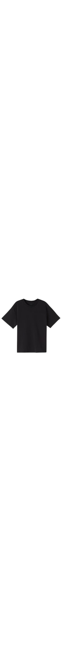 Blusa De Manga Curta Em Algodão - Preto