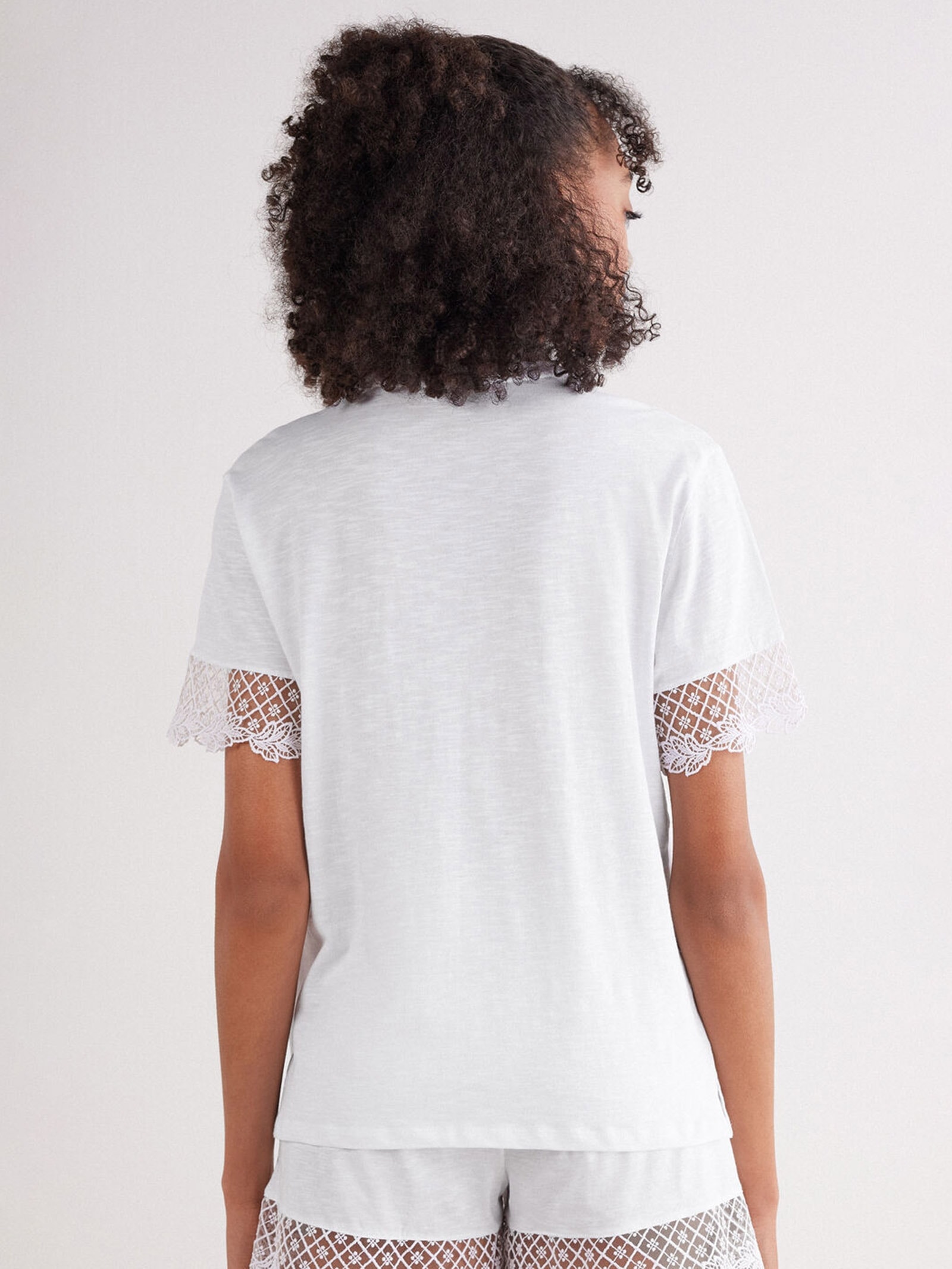 Blusa De Manga Curta Em Algodão Sophisticated Allure Branco Calzedonia
