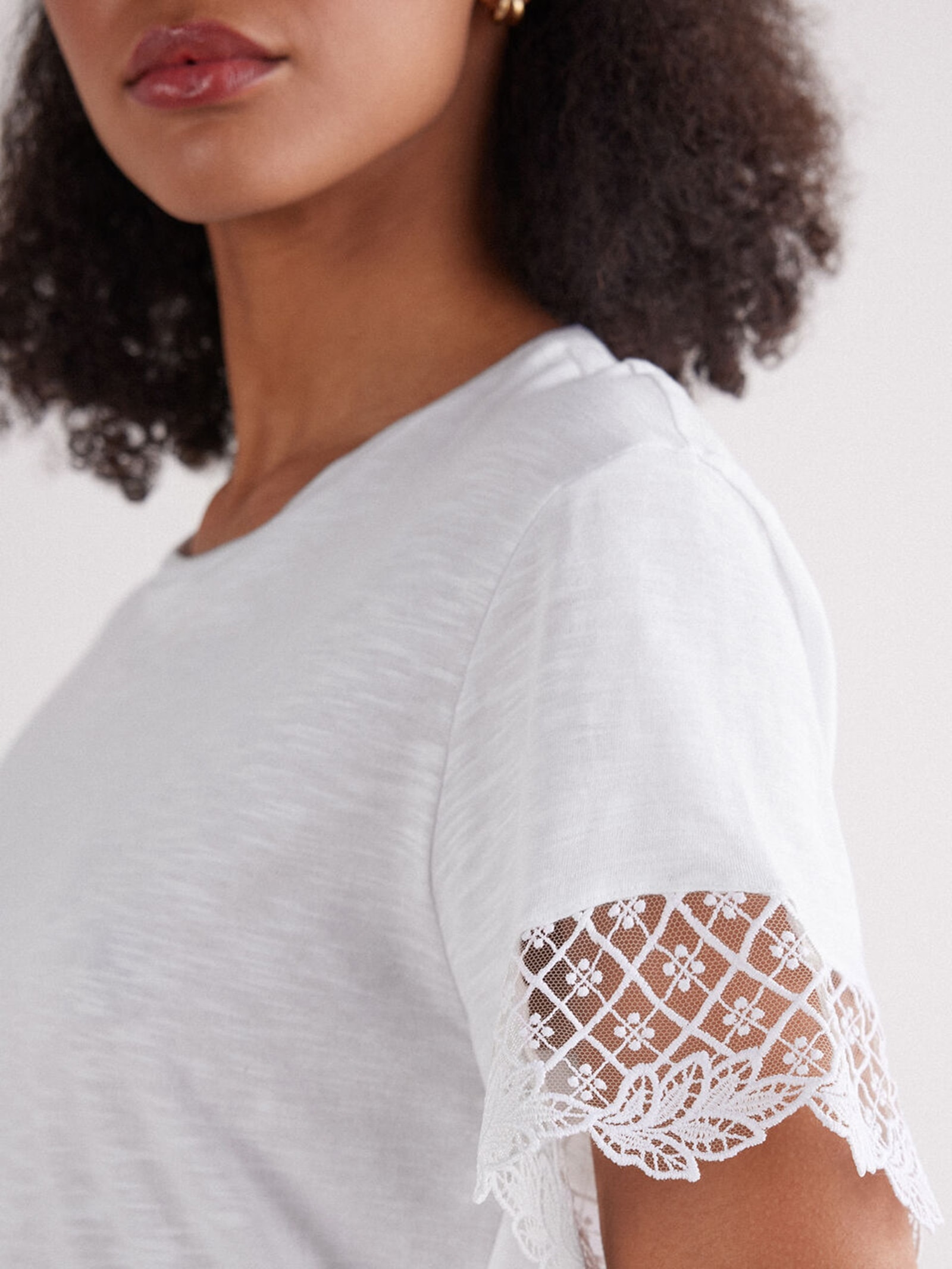 Blusa De Manga Curta Em Algodão Sophisticated Allure Branco Calzedonia