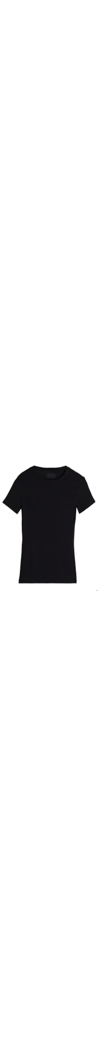 Blusa De Manga Curta Em Algodão Supima® Elástico - Preto