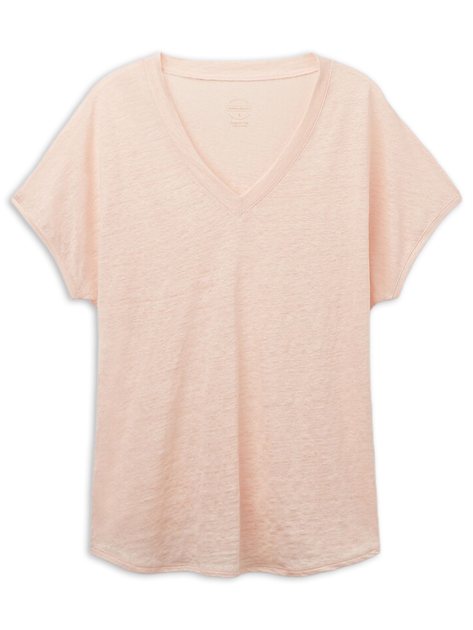 Blusa De Manga Curta Em Linho Com Decote Em v The Pure Linen Rosa Intimissimi