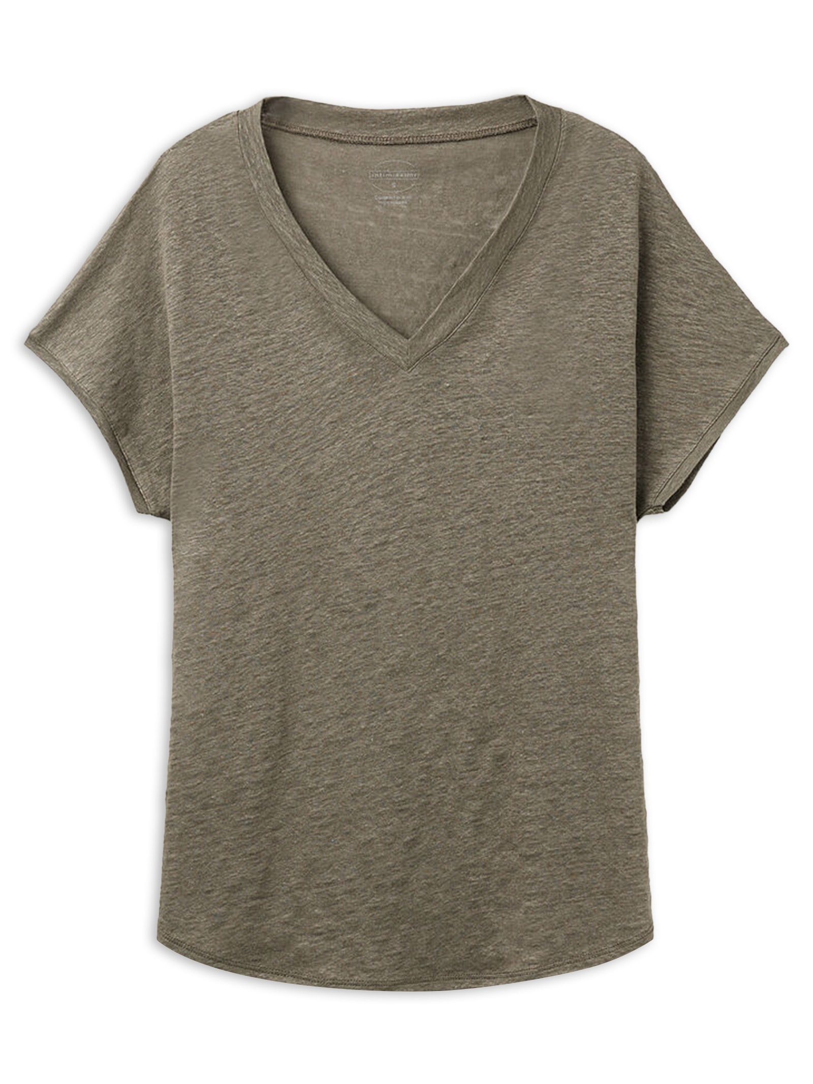 Blusa De Manga Curta Em Linho Com Decote Em v The Pure Linen Verde Intimissimi