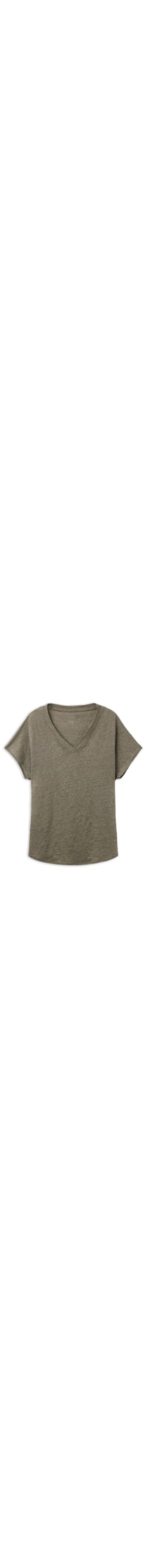Blusa De Manga Curta Em Linho Com Decote Em v The Pure Linen - Verde