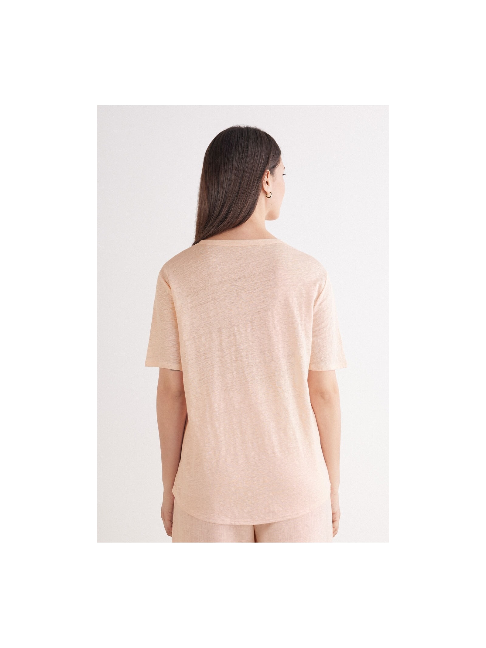 Blusa De Manga Curta Em Linho The Pure Linen Rosa Intimissimi