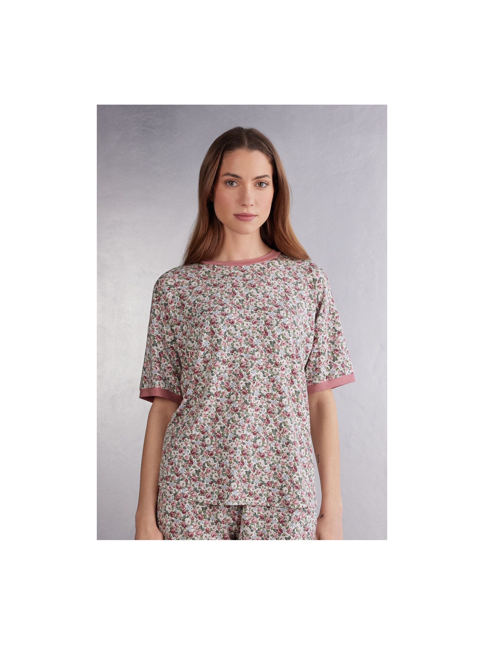Blusa De Manga Curta Floral Romance Rosa Intimissimi