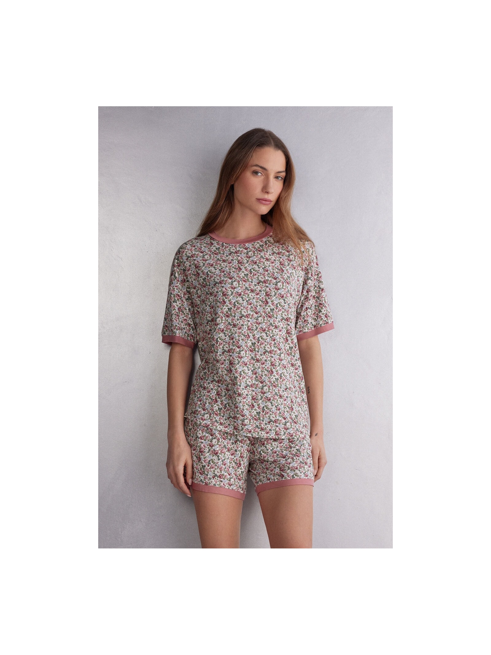 Blusa De Manga Curta Floral Romance Rosa Intimissimi