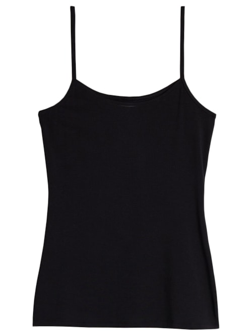 Blusa De Modal Com Decote Redondo – Preto