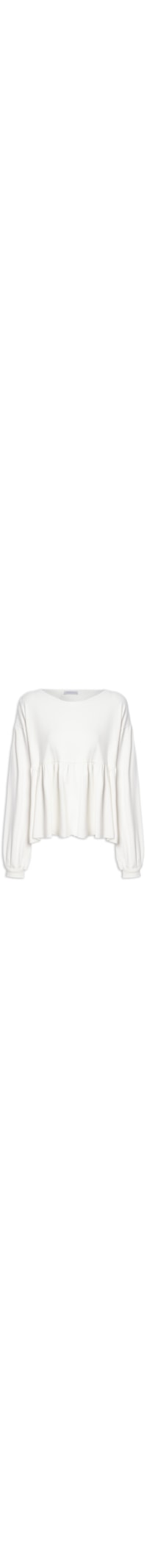 Blusa de Moletom Fechado Babado - Off White