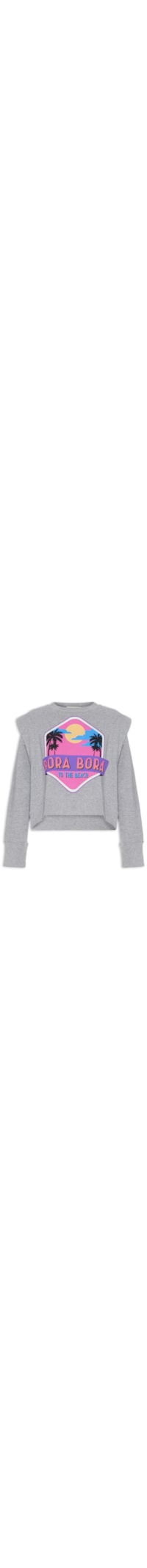 Blusa de Moletom Feminina Bora Bora - Cinza