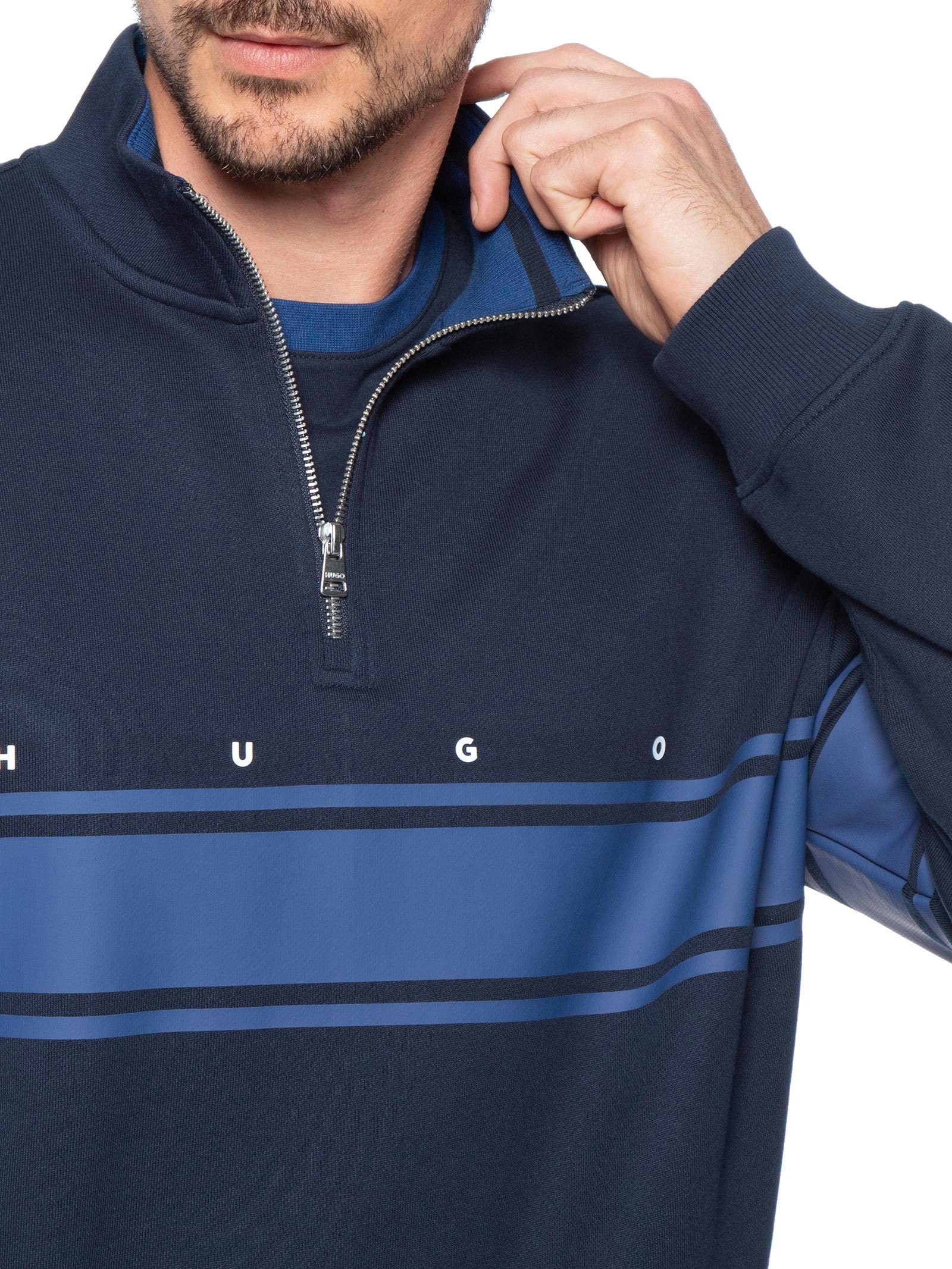 Blusa de Moletom Masculina DemsZip Azul Hugo