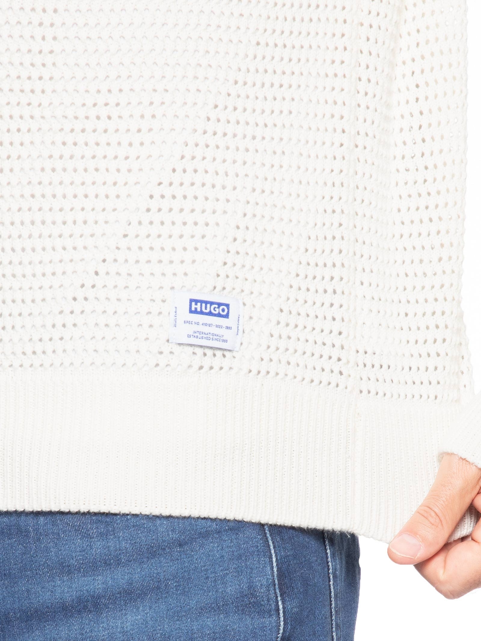Blusa de Tricô Masculina Sanjou Branco Hugo