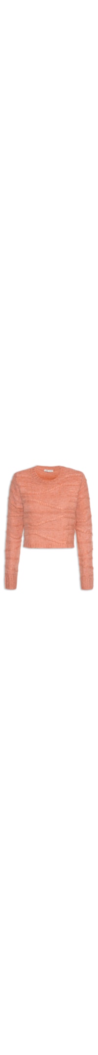 Blusa De Tricot Com Ombreira - Laranja