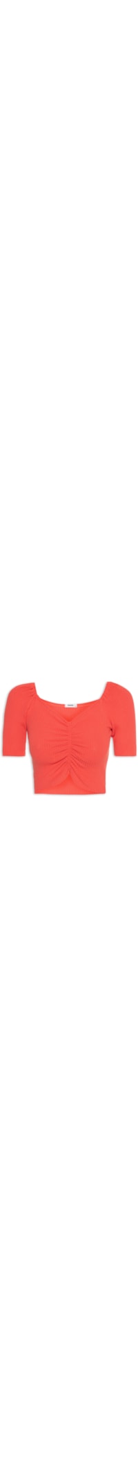 Blusa Decote Franzido - Laranja