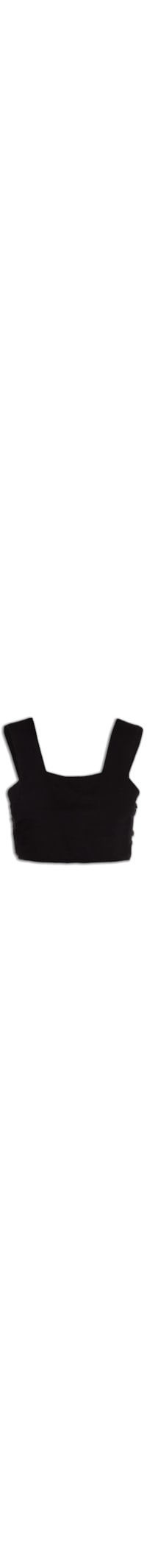 Blusa Decote Quadrado Lateral Com Botões - Preto