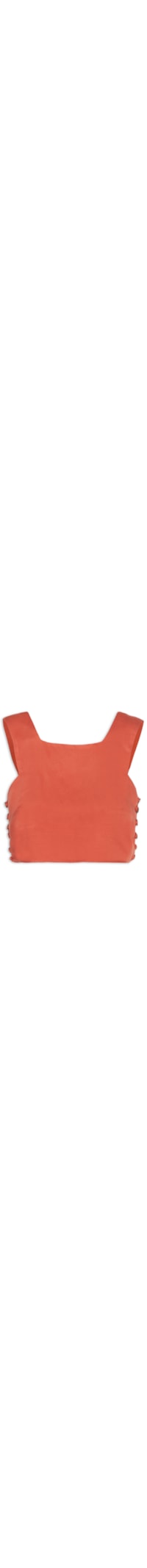 Blusa Decote Quadrado Lateral Com Botões - Vermelho