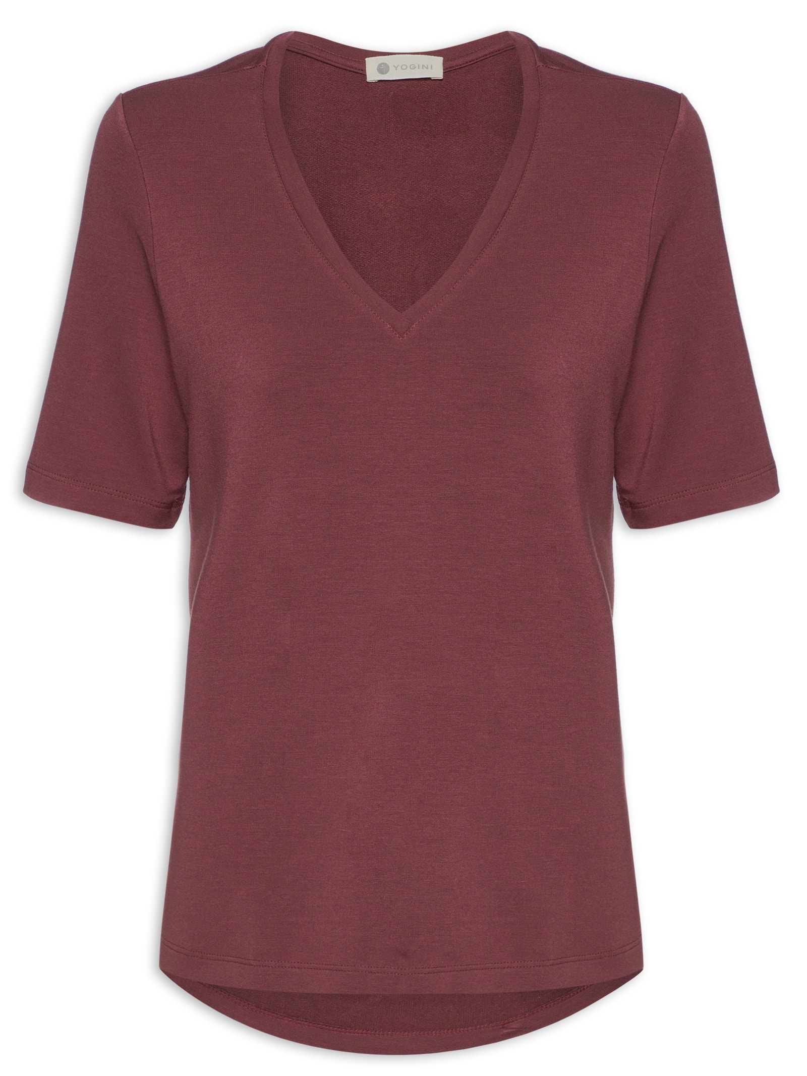 Blusa Decote V Bordô Bambu Yogini