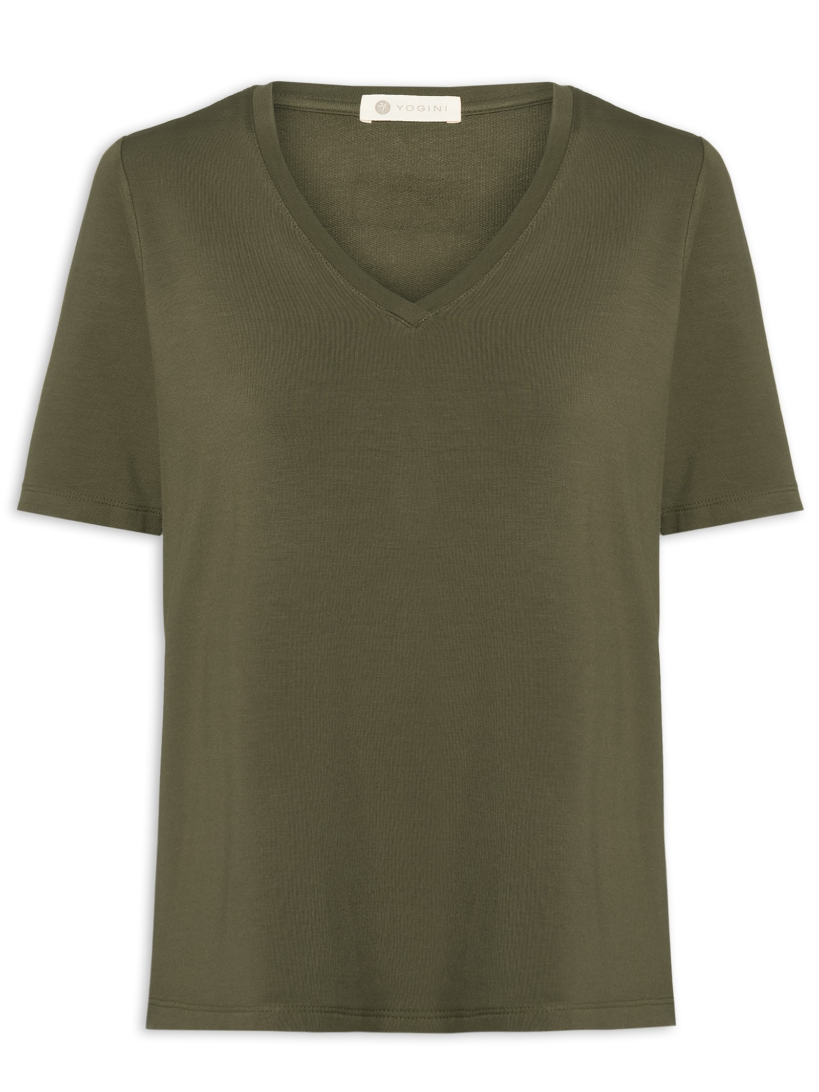 Blusa Decote V Verde Oliva Bambu Yogini