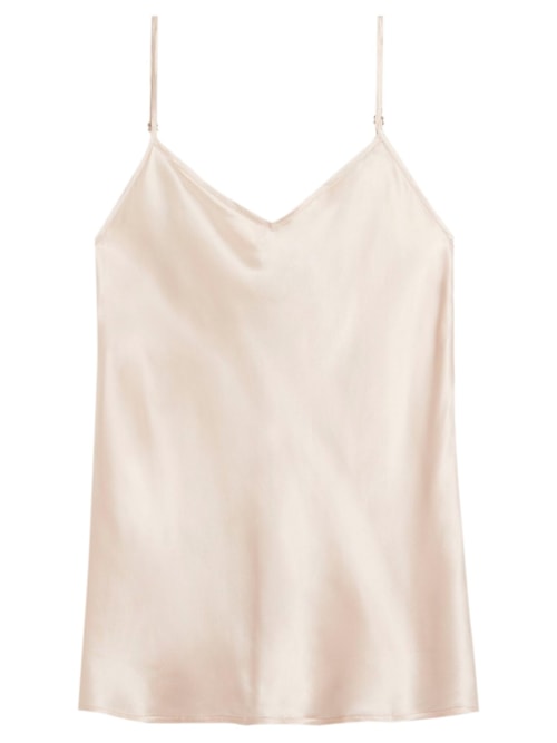 Blusa Em Cetim De Seda Com Decote Em V - Seta