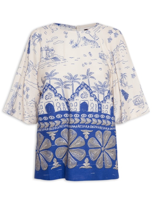 Blusa Estampa Bahindia – Azul