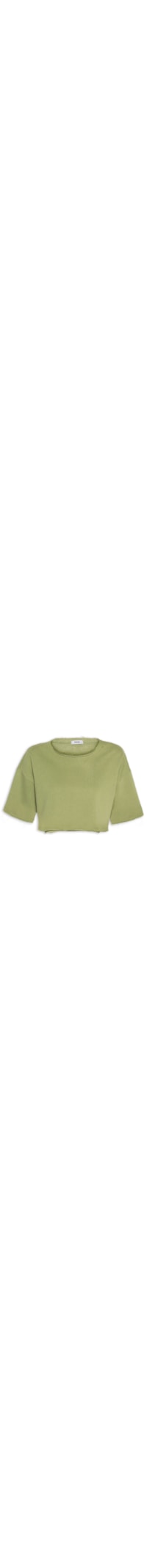 Blusa Feminina À Fio Moletom Cropped - Verde