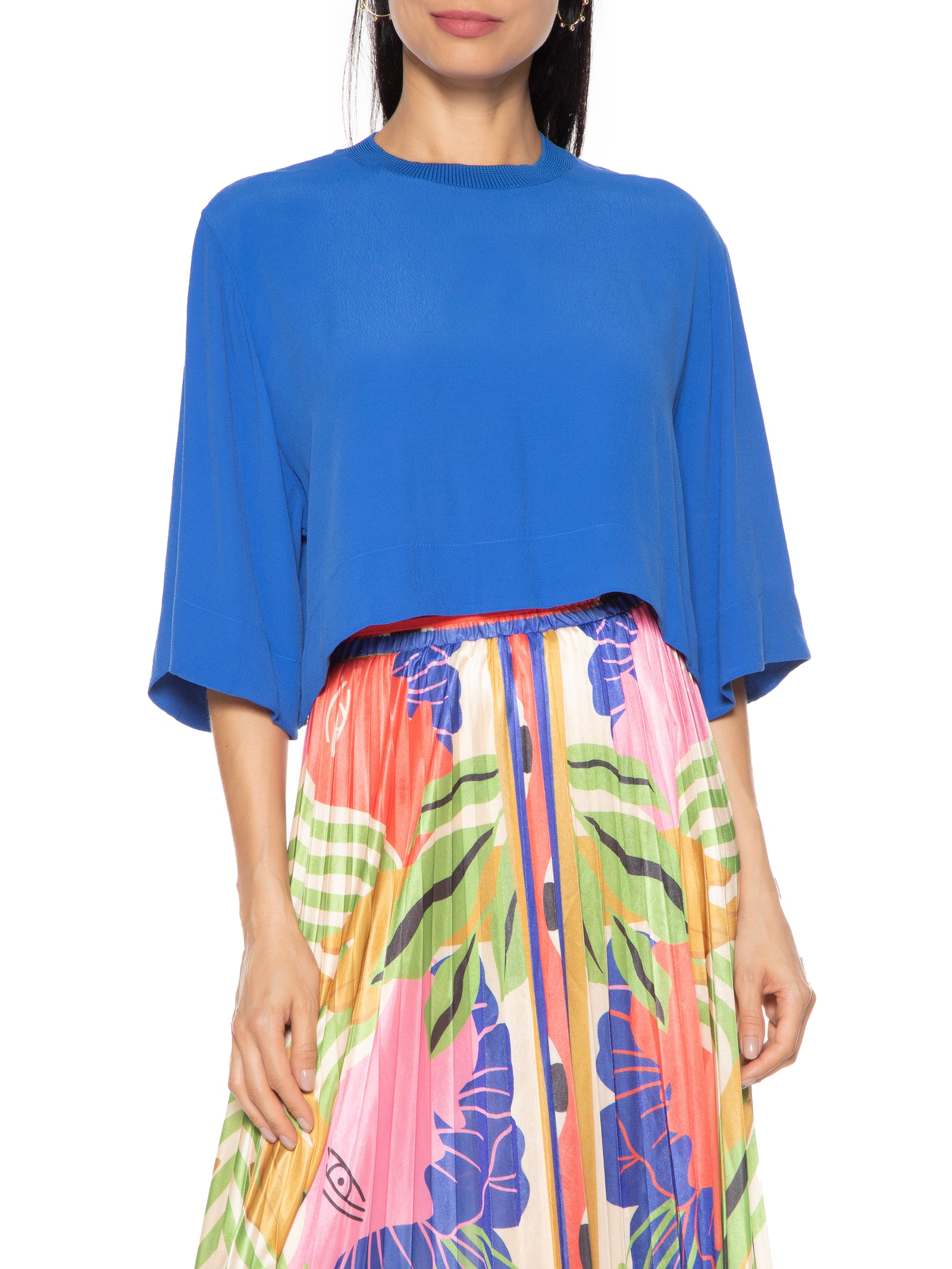 Blusa Feminina Acabamento Contrastante Preto Farm