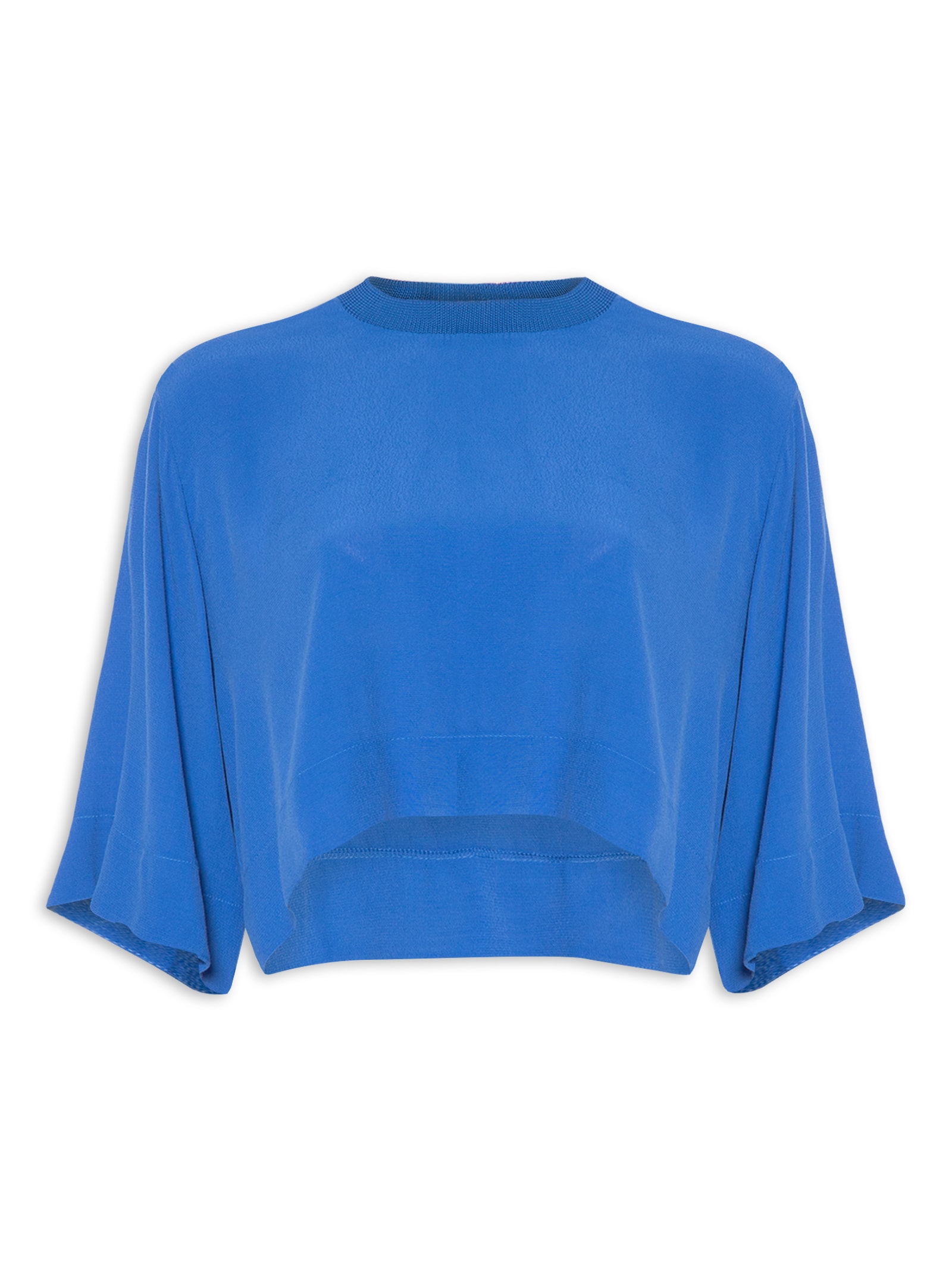 Blusa Feminina Acabamento Contrastante Preto Farm