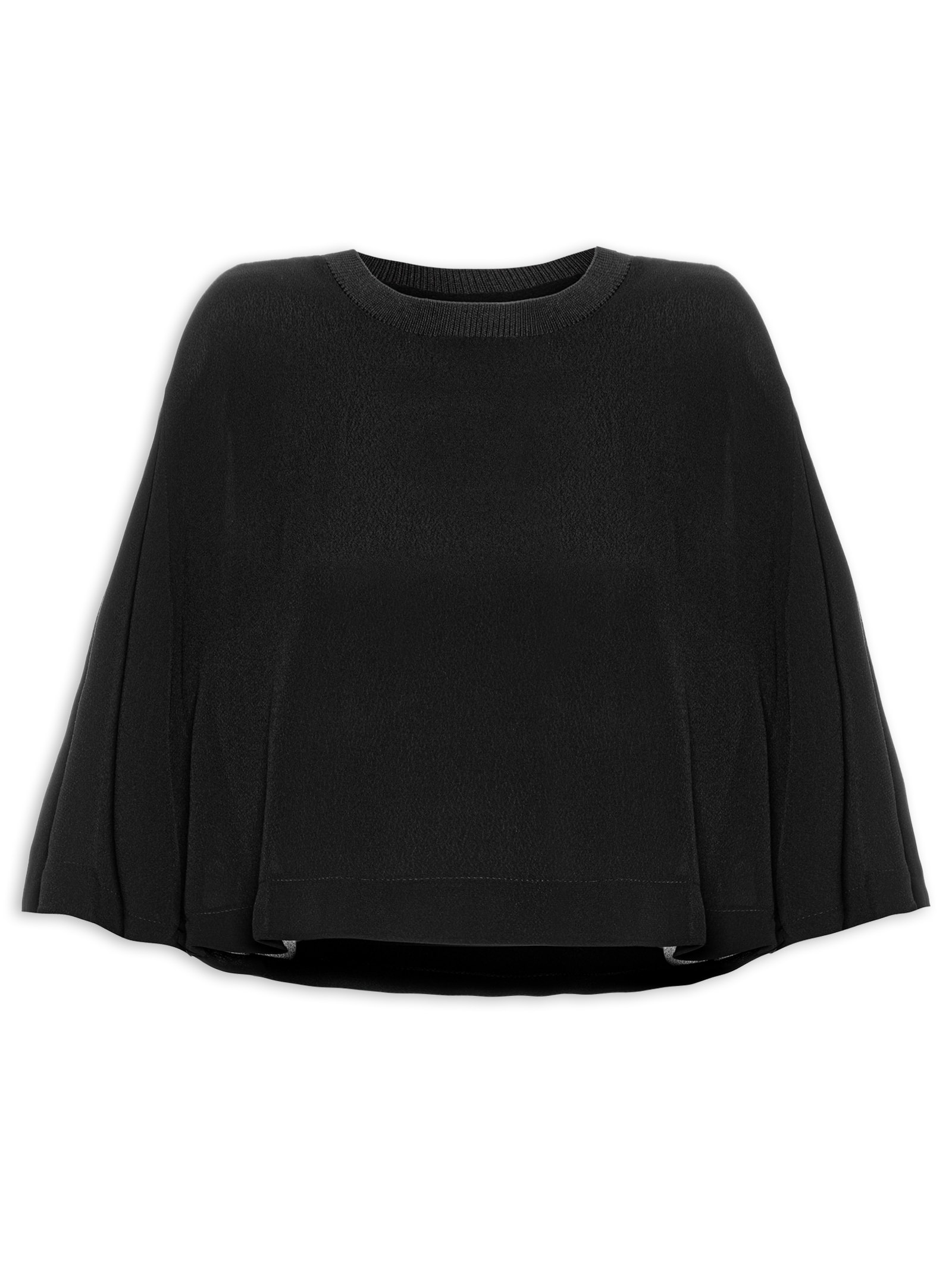 Blusa Feminina Acabamento Contrastante Preto Farm