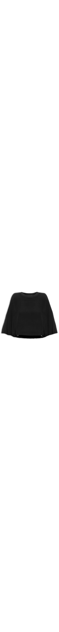 Blusa Feminina Acabamento Contrastante - Preto