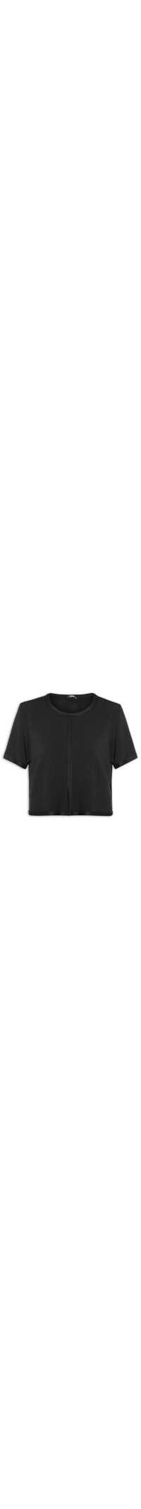 Blusa Feminina Acabamento Contrastante - Preto