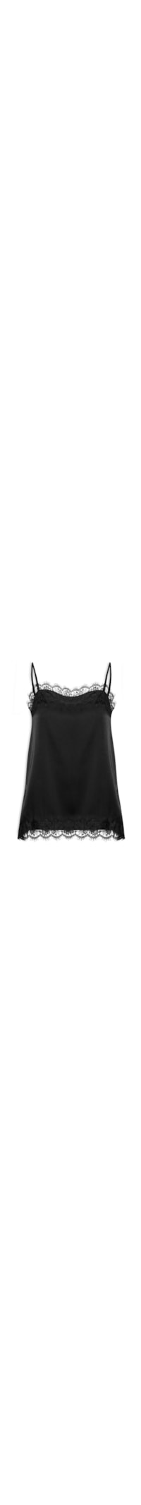 Blusa Feminina Acetinada Com Renda - Preto