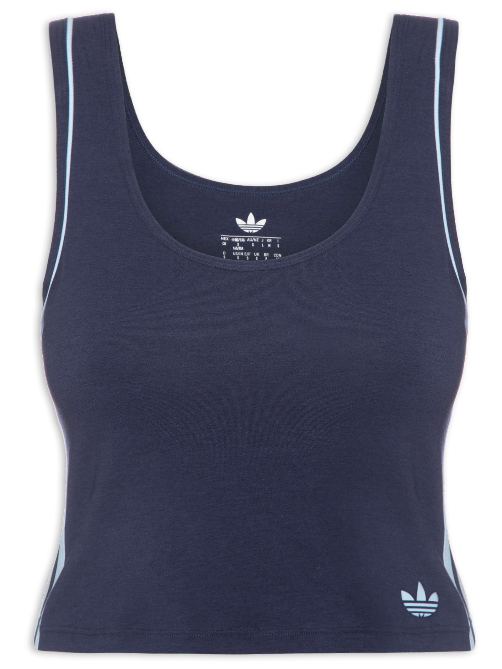 Blusa Feminina Adicolor Comfort Flex Cotton Crop Top Azul Adidas Originals Underwear