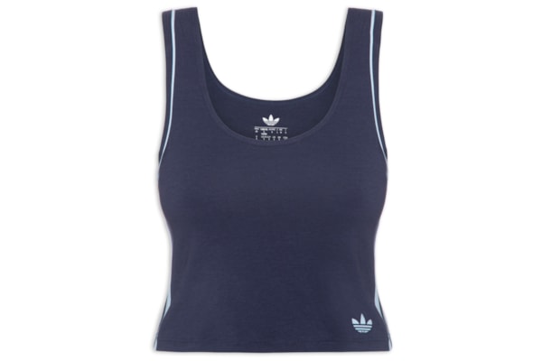 Blusa Feminina Adicolor Comfort Flex Cotton Crop Top - Azul