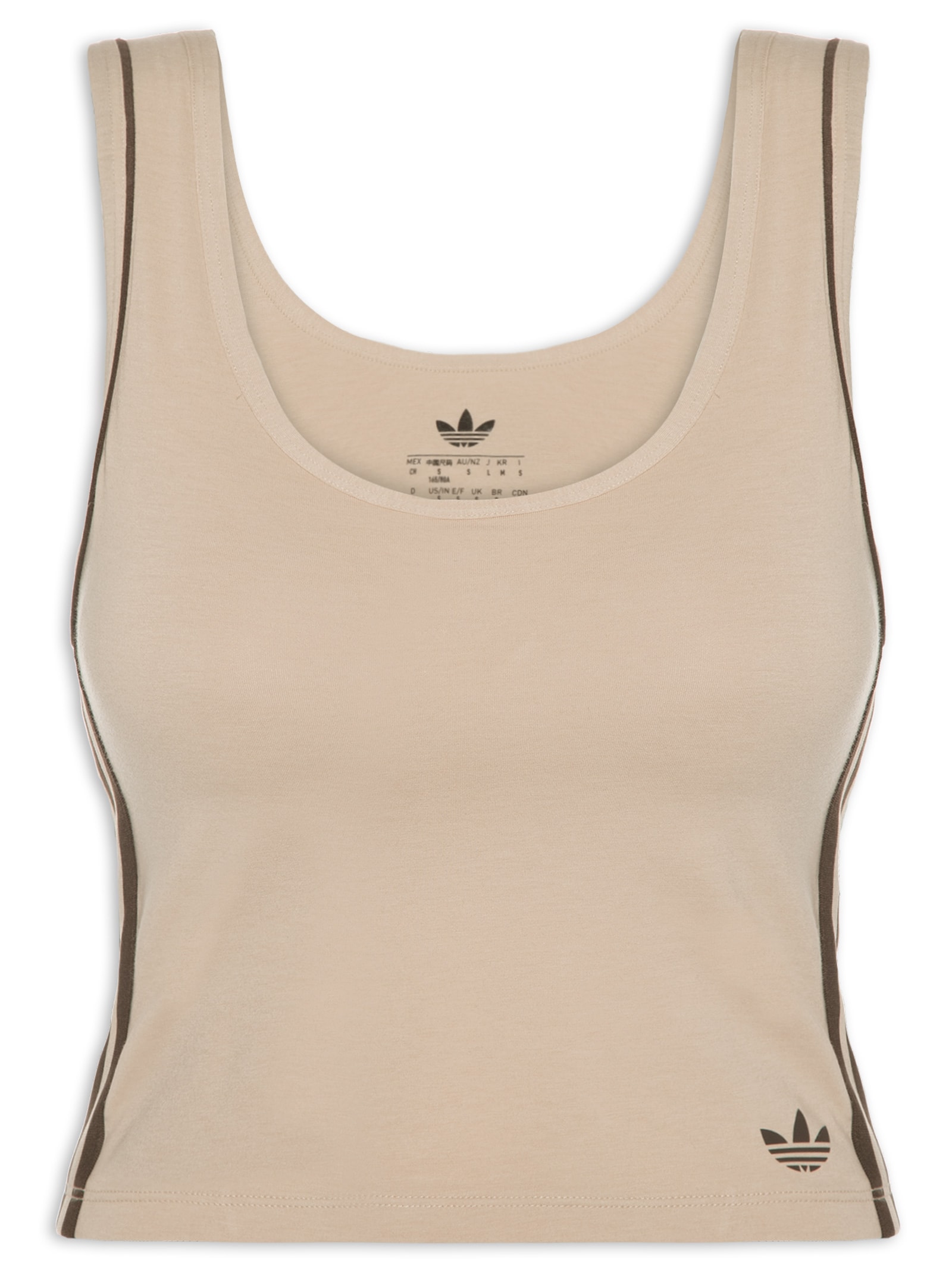 Blusa Feminina Adicolor Comfort Flex Cotton Crop Top Bege Adidas Originals Underwear