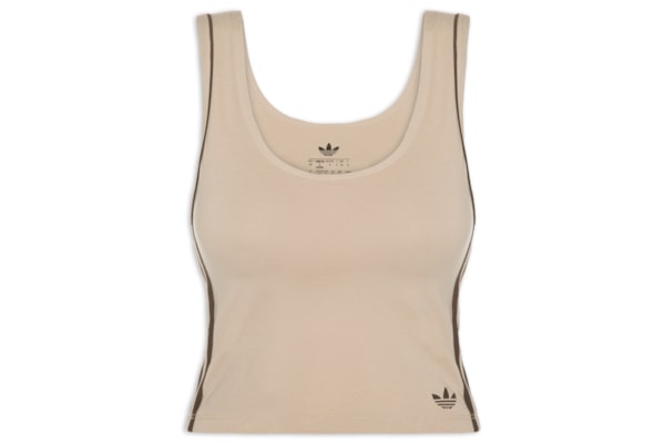 Blusa Feminina Adicolor Comfort Flex Cotton Crop Top - Bege