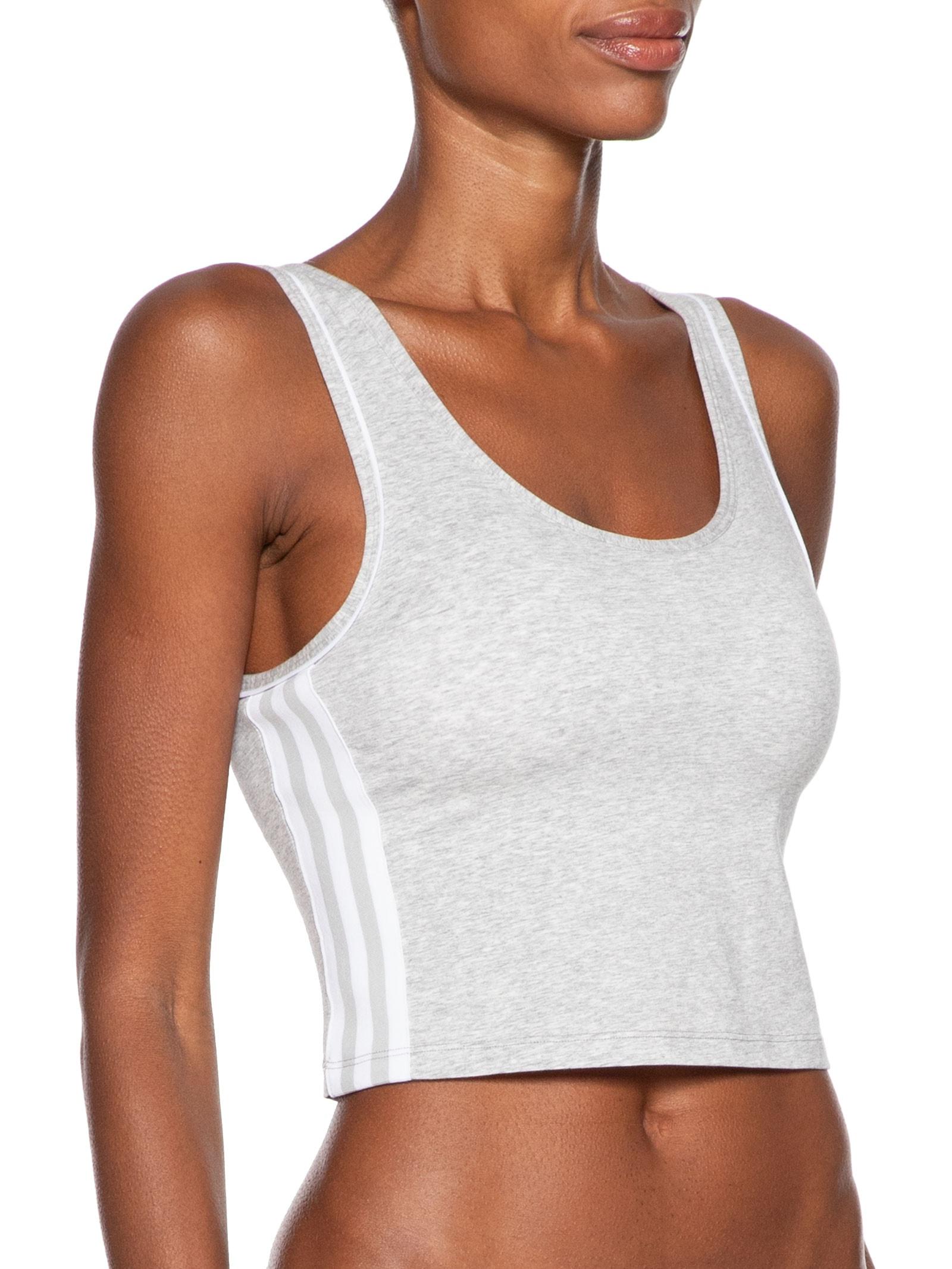 Blusa Feminina Adicolor Comfort Flex Cotton Crop Top Cinza Adidas Originals Underwear
