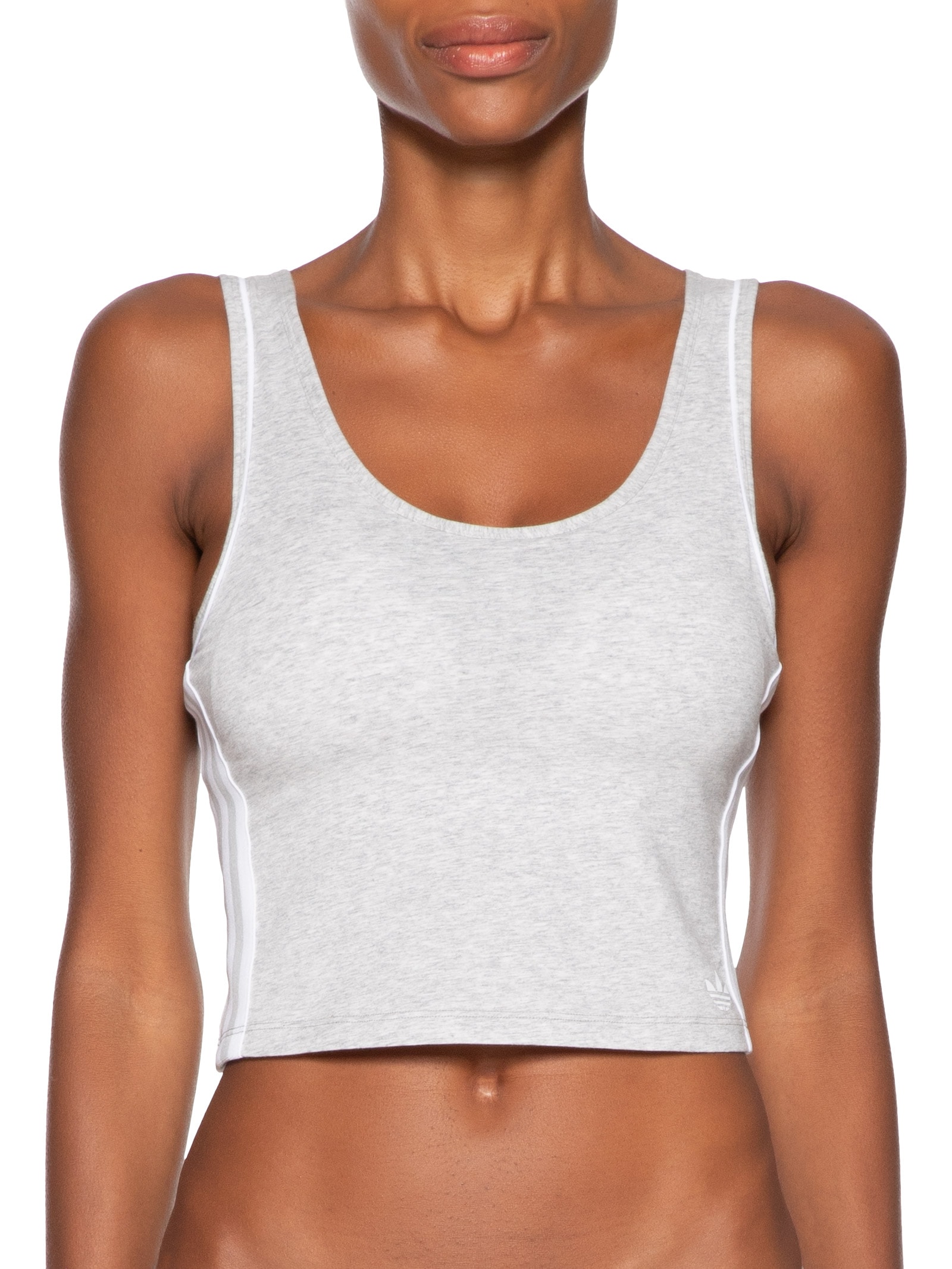 Blusa Feminina Adicolor Comfort Flex Cotton Crop Top Cinza Adidas Originals Underwear