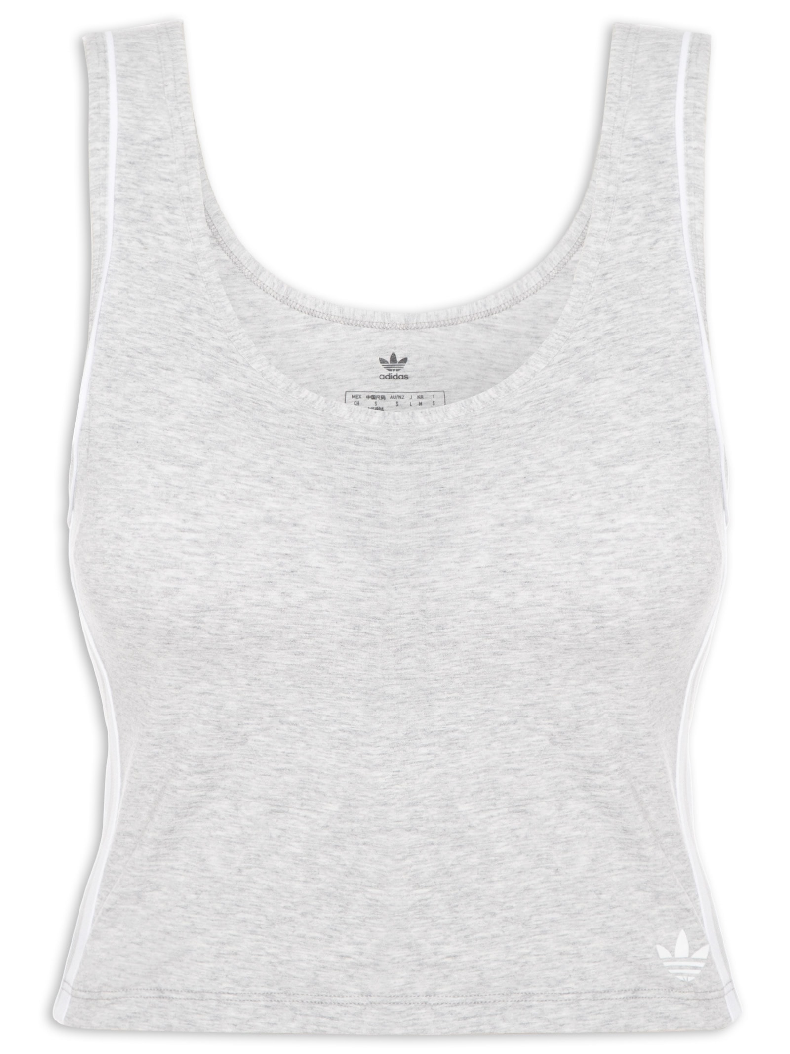 Blusa Feminina Adicolor Comfort Flex Cotton Crop Top Cinza Adidas Originals Underwear